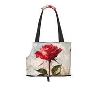 Blooming Red Roses - Bolsa de hombro para mascotas, diseño plegable, bolsa de viaje para perros y gatos pequeños