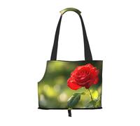 Blooming Roses - Bolsa de hombro estampada para mascotas, diseño plegable, bolsa de viaje para gatos y perros pequeños