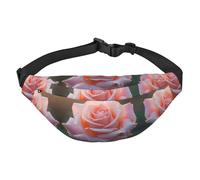 Blooming Roses - Riñonera cruzada para niños, bolsa grande de moda de viaje para deportes, correr, ciclismo, viajes, pesca, color negro, talla única