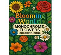 Blooming World: Monochrome Flowers Coloring Book: A Beautiful Collection of Black and White Floral Designs for Relaxation and Creativity