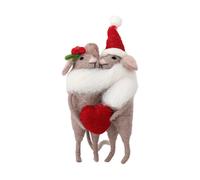 Bloomingville Adorno navideño Peo lana 2 piezas Marrón-rojo. 17 cm