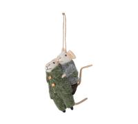 Bloomingville Adorno navideño Peo lana 2 piezas Verde-gris. 11 cm