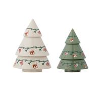 Bloomingville Árboles de decoración navideña 2 piezas Beige-verde