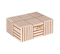 Bloomingville Caja de almacenamiento de resina a rayas naranjas y blancas