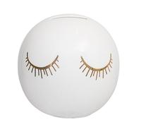 BLOOMINGVILLE Caja de Dinero Audrey - Alcancía Moneybox Ø 9,5 x H 10 cm, Blanco, Cerámica