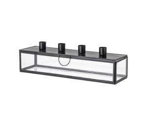 Bloomingville Candelabro de adviento Pelo 34 cm negro-transparente