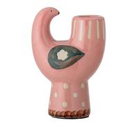 Bloomingville Candelero Trudy Cerámica Pájaro Rosa para 1 Vela 12x8 CM