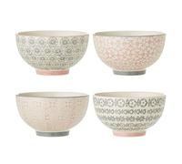 Bloomingville Cecile - Juego de cuencos (13,5 cm de diámetro x 7,5 cm, 4 unidades), color rosa y gris