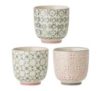 Bloomingville Cecile - Vasos (7 x 7 cm, 3 unidades), color rosa y gris