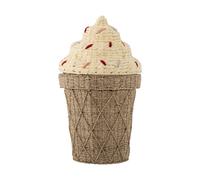 Bloomingville Cesta con tapa Cillie Ø40 cm Nature ice cream