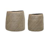 Bloomingville Cesto Negro de Algas Marinas, Juego de 2