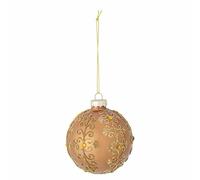 Bloomingville Ciri Ornament Bola de Navidad de Cristal en Color Dorado, diámetro: 8 cm