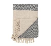 Bloomingville Colcha 160 x 130 cm - Manta versátil de algodón Reciclado, Ideal como Manta de sofá o para Cama y jardín, Suave y fácil de Limpiar (Gris-Beige)