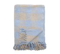 Bloomingville Colcha 160 x 130 cm - Manta versátil de algodón Reciclado, Ideal como Manta para sofá o Cama y jardín, Suave, fácil de Limpiar (Azul Claro)