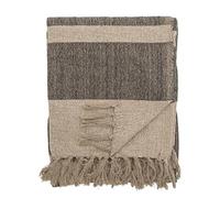 Bloomingville Colcha de alta calidad de 160 x 130 cm - Manta versátil de algodón reciclado, ideal como manta para sofá o cama y jardín, suave, fácil de limpiar (gris oscuro)