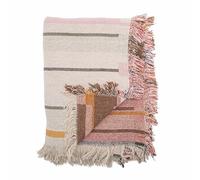 Bloomingville Colcha de alta calidad de 160 x 130 cm - Manta versátil de algodón reciclado, ideal como manta para sofá o cama y jardín, suave, fácil de limpiar (rosa)