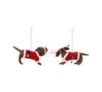 Bloomingville Colgantes de Navidad Monty 2 unidades Marrón-rojo