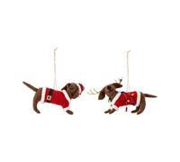 Bloomingville Colgantes de Navidad Monty 2 unidades Marrón-rojo