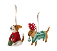Bloomingville Colgantes de Navidad Monty Rojo-verde. 2 piezas. 12 cm
