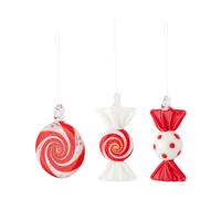Bloomingville Colgantes decorativos Festive 3 piezas Rojo