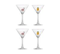 Bloomingville Copa de cóctel Misa 17 cl 4 piezas Clear-flamingo. clear-pineapple