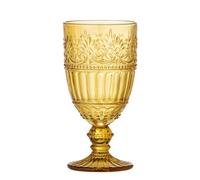 Bloomingville Copa de Vino Feyza Amarillo 17x8 CM Cristal 325ML Repujado Patrón