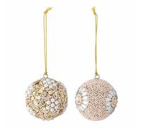 Bloomingville Eleanore Adorno, Cristal, Rosa, Ø7,5 cm, Set of 2