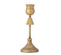 Bloomingville Eloy - Candelabro (Metal, Altura: 18,5 cm, Adornado con un árbol de Navidad Dorado)