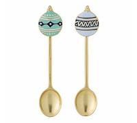 Bloomingville Freydis 82061145 - Juego de 2 cucharas con bolas de Navidad (zinc, 12,5 cm)