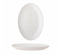 Bloomingville Fuente ovalada de invierno con árbol de Navidad en color natural de loza, 31 x 21 cm, 82061074