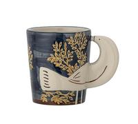 Bloomingville Hezha 82066105 - Taza de gres con mango de pájaro en 3D, apta para lavavajillas, 8 x 9 cm, 260 ml