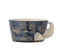 Bloomingville Hezha - Cuenco de gres azul - Elegante cuenco para comida y decoración, 13 x 7 cm