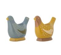 Bloomingville Huevera Birdy 2er Set En Pájaro Forma Azul Y Amarillo Cerámica