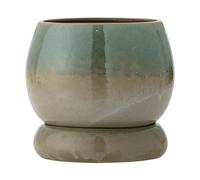 Bloomingville Imke maceta con plato Green. 18.5x17.5 cm