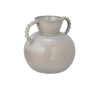 Bloomingville Jarrón de cerámica de 9.25 Pulgadas con Asas Trenzadas y Esmalte reactivo, Color Crema