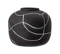 Bloomingville Jarrón Niza, Negro, Terracota