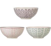 Bloomingville Juego de 3 cuencos de gres violeta