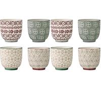 BLOOMINGVILLE Juego de 4 Tazas, Cerámica, Gris Verde Púrpura, 7 cm, 4 (Paquete de 2)