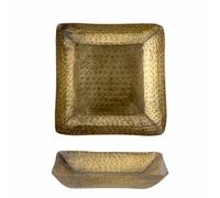 Bloomingville Kobra 82066046 - Bandeja de Metal con Relieve (19 x 2,5 x 19 cm), Color Dorado