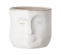 Bloomingville Maceta con cara Bloomingville 16.5x18 cm blanco