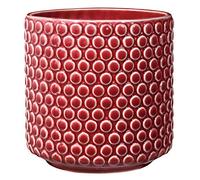 BLOOMINGVILLE Maceta Dot - Macetero Decorativo Redondo para Flores e Plantas para Interiores M (15,5 cm ø), Rojo, Cerámica