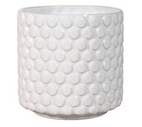 BLOOMINGVILLE Maceta Dot - Macetero Decorativo Redondo para Flores e Plantas para Interiores S (12,5 cm ø), Blanco, Cerámica