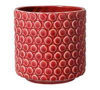 BLOOMINGVILLE Maceta Dot - Macetero Decorativo Redondo para Flores e Plantas para Interiores S (12,5 cm ø), Rojo, Cerámica