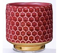 BLOOMINGVILLE Maceta Home - Macetero Decorativo Redondo para Flores e Plantas para Interiores S (10 cm ø), Rojo, Cerámica
