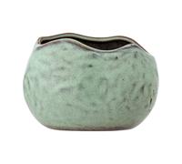 Bloomingville Maceta de gres Verde, Parte de la colección Pennie, Maceta con Forma orgánica y Esmalte Brillante, Ideal para jardinería doméstica, Largo 16,5 x Alto 11 x Ancho 13 cm, Pueden