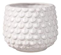 BLOOMINGVILLE Maceta Pinecone - Macetero Decorativo Redondo para Flores e Plantas para Interiores S (9,5 cm ø), Blanco, Cerámica