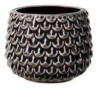 BLOOMINGVILLE Maceta Pinecone - Macetero Decorativo Redondo para Flores e Plantas para Interiores S (9,5 cm ø), Negro, Cerámica