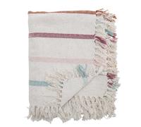 Bloomingville Manta Frey Natural Con Multicolor Rayas 160x130 CM de Lana Plaid