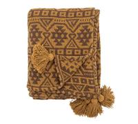 Bloomingville Manta Lyla Braun Con Borlas 130x150 CM Plaid Reciclado Algodón