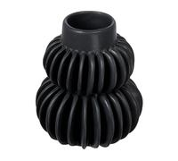 Bloomingville Moderno gres Plisado, jarrón Negro